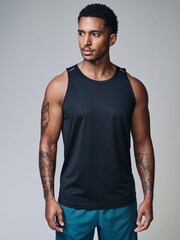 Black Active Textured Training Vest - Image 1 of 8