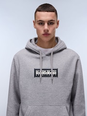 Napapijri Grey Box Logo Hoodie - Image 1 of 5