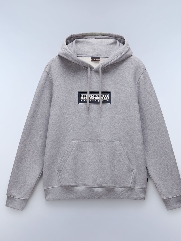 Napapijri Grey Box Logo Hoodie - Image 4 of 5