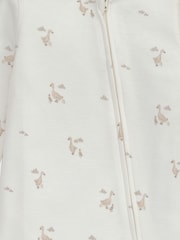 Mamas & Papas 100% Cotton Duckling Zip Brown Sleepsuit - Image 4 of 4