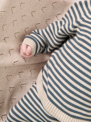 Mamas & Papas 100% Cotton Stripe Knit Jumper And Leggings Set - Image 3 of 9