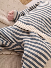 Mamas & Papas 100% Cotton Stripe Knit Jumper And Leggings Set - Image 5 of 9