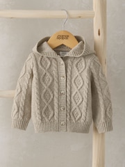 Cardigan gros maro cu fulgi de ovăz Mamas & Papas - Image 1 of 2