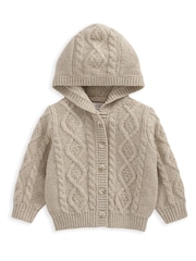 Cardigan gros maro cu fulgi de ovăz Mamas & Papas - Image 2 of 2