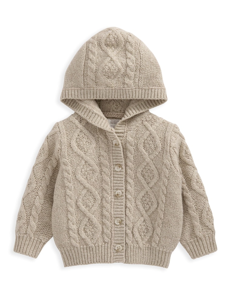 Cardigan gros maro cu fulgi de ovăz Mamas & Papas - Image 2 of 2