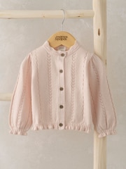 Mamas & Papas – rosa Strickjacke aus 100 % Baumwolle - Bild 1 von 2