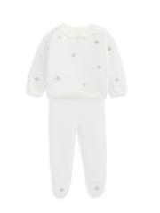 Mamas & Papas 100% algodão bordado branco malha 2 Pieces Set - Imagem 2 de 5