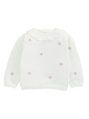 Mamas & Papas 100% algodão bordado branco malha 2 Pieces Set - Imagem 4 de 5