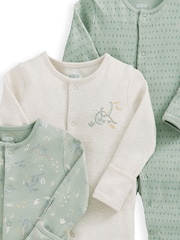 Mamas & Papas Green 100% Cotton Dino Sleepsuits 3 Pack - Image 2 of 2