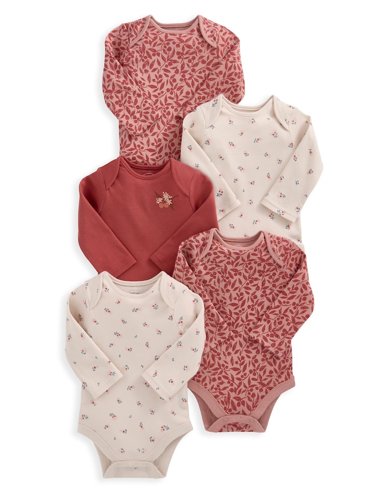 Mamas & Papas Bodys mit Kirschen im 5er-Pack, 100 % Baumwolle - Bild 1 von 3