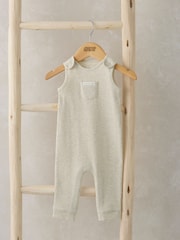 Mamas & Papas Ribbed Oatmeal Sleeveless Brown Romper - Imagen 1 de 2