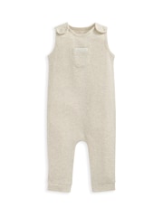 Mamas & Papas Ribbed Oatmeal Sleeveless Brown Romper - Imagen 2 de 2