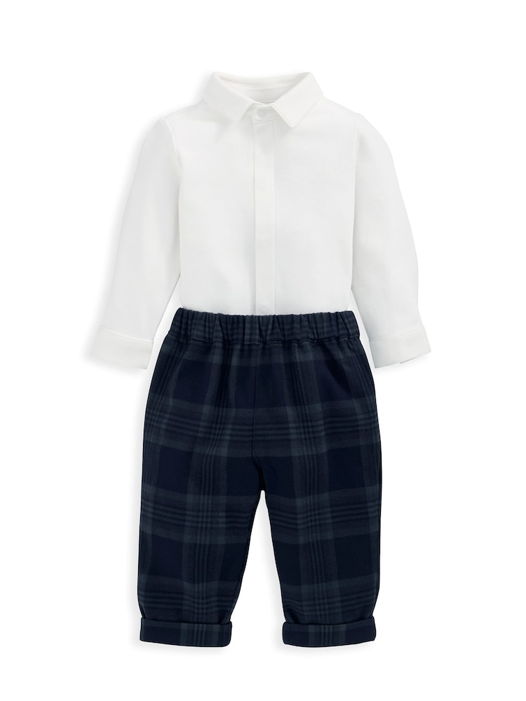 Mamas & Papas – Set aus Hose und Body aus 100 % Baumwolle mit Karomuster, Blau - Bild 2 von 4
