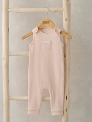 Mamas & Papas Pink Ribbed Sleeveless Romper - Imagen 1 de 2