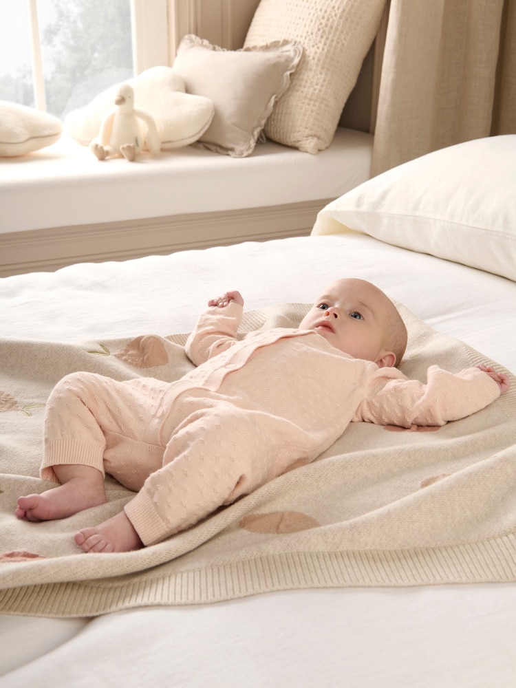Mamas & Papas rožnata 100% bombažna pletena jopa - Slika 2 iz 6