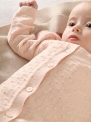 Mamas & Papas rožnata 100% bombažna pletena jopa - Slika 4 iz 6