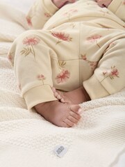 Mamas & Papas Pink Watercolour Floral Bodysuit And Joggers Set - Image 3 of 7