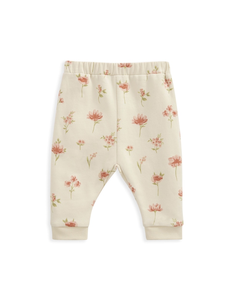 Mamas & Papas Pink Watercolour Floral Bodysuit And Joggers Set - Image 7 of 7