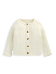 Mamas & Papas rebrast 100% bombaž pletena rjava pletena jopa & pajkice set - Slika 3 iz 4