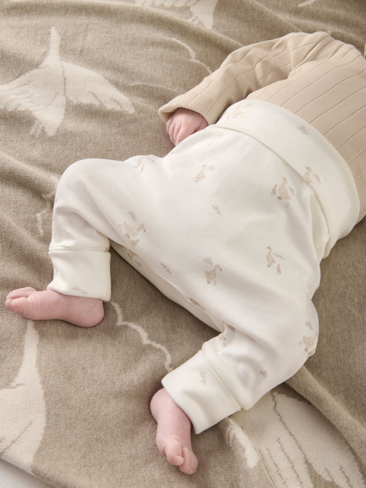 Mamas & Papas 100% Cotton Duckling Brown Bodysuit Leggings And Hat Set - Image 2 of 8