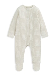 Pijama tipo pelele con diseño de oso marrón texturizado 100 % algodón de Mamas & Papas - Imagen 7 de 8