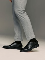 Black Signature Leather Sole Derby Shoes - Image 1 of 6