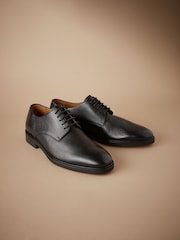 Black Signature Leather Sole Derby Shoes - Image 2 of 6