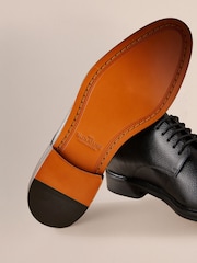 Black Signature Leather Sole Derby Shoes - Image 8 of 8