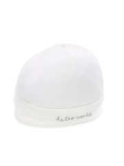 Gorro Blanco y patucos Hello World de Mamas & Papas - Imagen 3 de 4