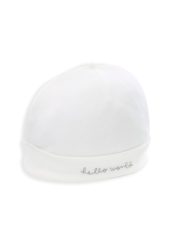 Mamas & Papas Hello World White Hat & Booties - Image 3 of 4