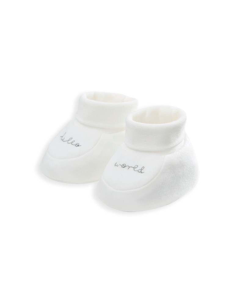 Gorro Blanco y patucos Hello World de Mamas & Papas - Imagen 4 de 4