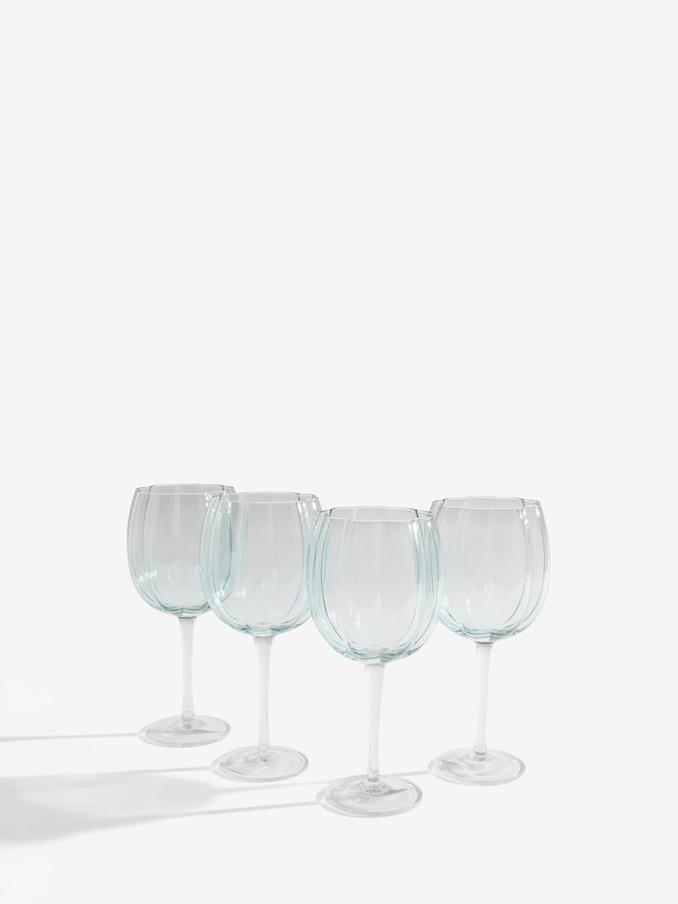 Set of 4 Sage Green Ottilie Wine Glasses - Image 3 of 3