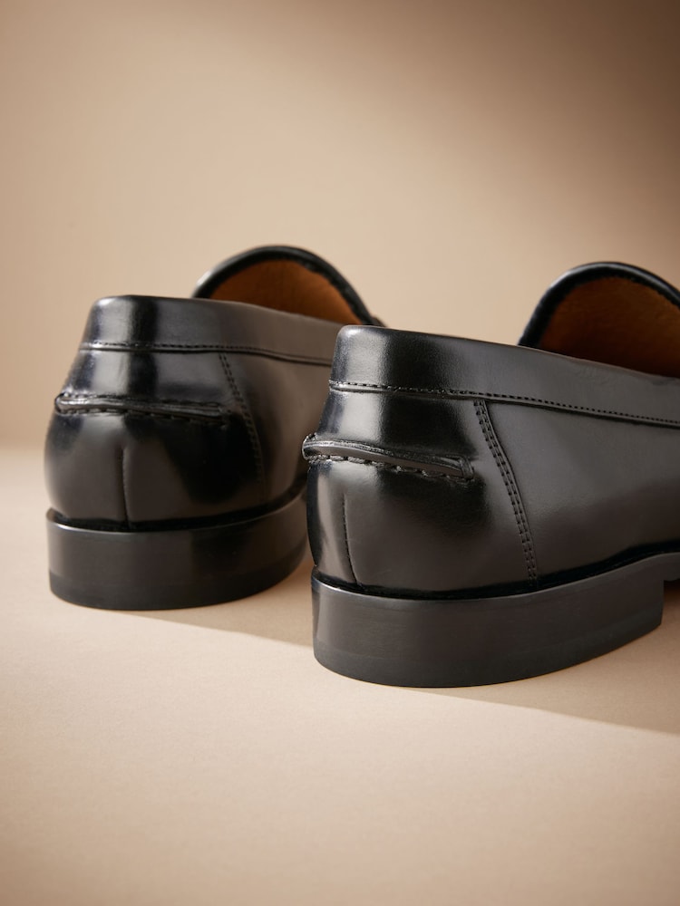 Black Signature Leather Sole Woven Loafers - Image 3 of 5