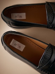 črna - Signature Leather Sole Woven Loafers - Slika 4 iz 5