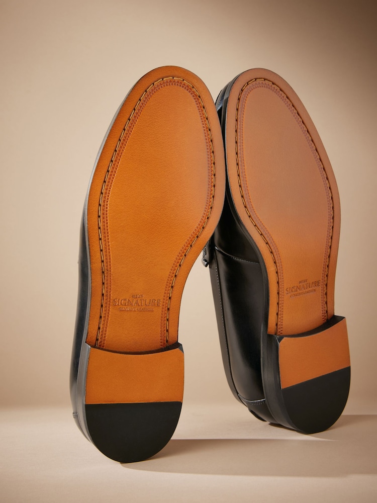 črna - Signature Leather Sole Woven Loafers - Slika 5 iz 5
