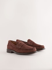 Rust Brown Standard Fit Suede Penny Loafers - Image 1 of 6