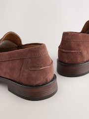 Rust Brown Standard Fit Suede Penny Loafers - Image 5 of 6