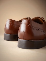 Tan Brown Standard Fit Signature Italian Leather Wingcap Brogue Shoes - Image 5 of 5
