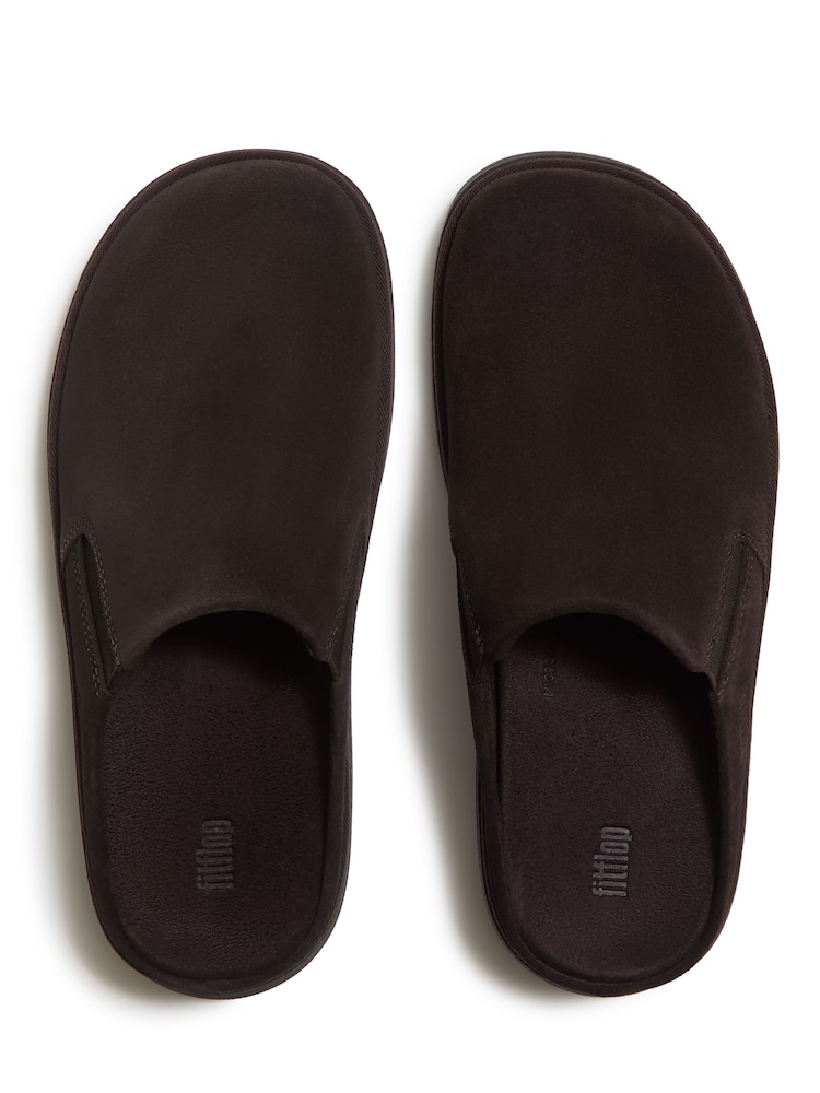 FitFlop Brown Gen-FF Elasticated Suede Mules - Image 2 of 4 FitFlop Brown Gen-FF Elasticated Suede Mules - Image 2 of 4