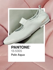 FitFlop Blue Pantone Delicato Poise Leather Mary Janes Shoes - Image 5 of 6