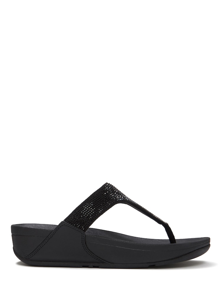 FitFlop Black Lulu Ombre Crystal Toe-post Sandals - Image 2 of 5