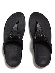 FitFlop Black Lulu Ombre Crystal Toe-post Sandals - Image 3 of 5