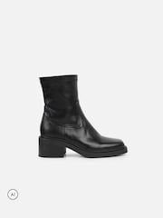 Simmi London Black Reef Block Heeled Sock Ankle Boots - Image 2 of 4
