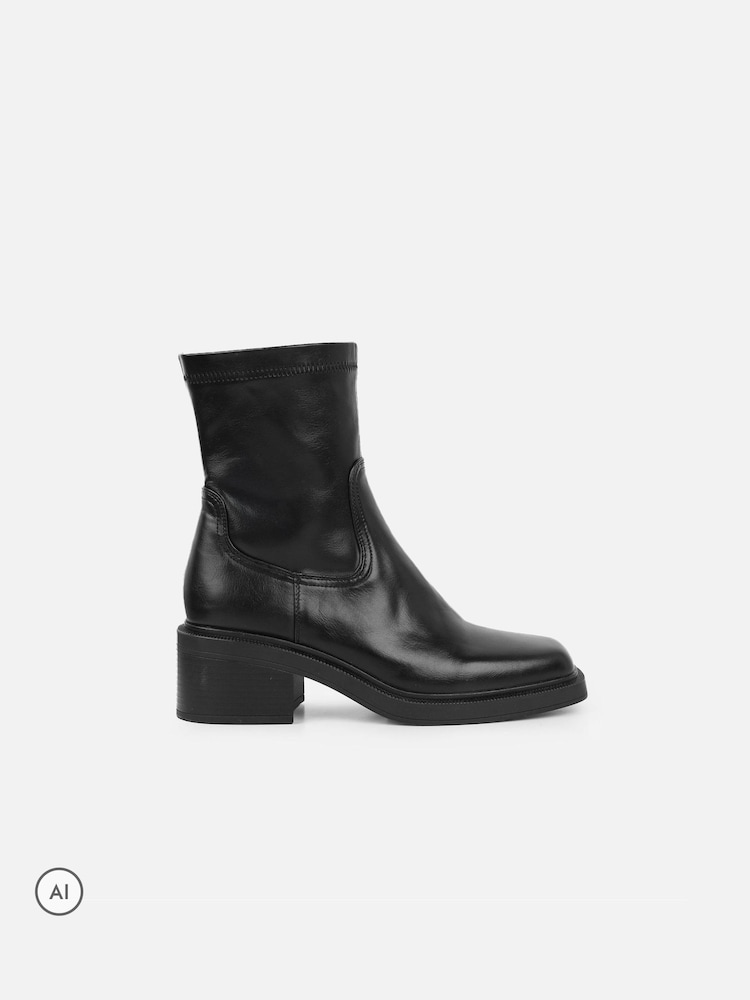 Simmi London Black Reef Block Heeled Sock Ankle Boots - Image 2 of 4 Simmi London Black Reef Block Heeled Sock Ankle Boots - Image 2 of 4