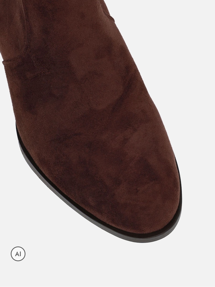 Simmi London Brown Bruce Buckle Detail Block Heeled Boots - Image 4 of 4 Simmi London Brown Bruce Buckle Detail Block Heeled Boots - Image 4 of 4