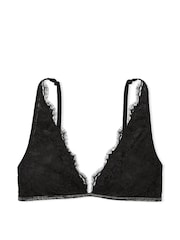 Victoria's Secret Black Twinkle Lace Elongated Triangle Bralette - Image 3 of 3