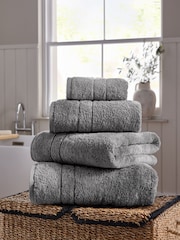 Charcoal Grey Egyptian Cotton Luxe Heavy Weight Towel - Image 1 of 7