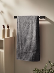 Charcoal Grey Egyptian Cotton Luxe Heavy Weight Towel - Image 2 of 7