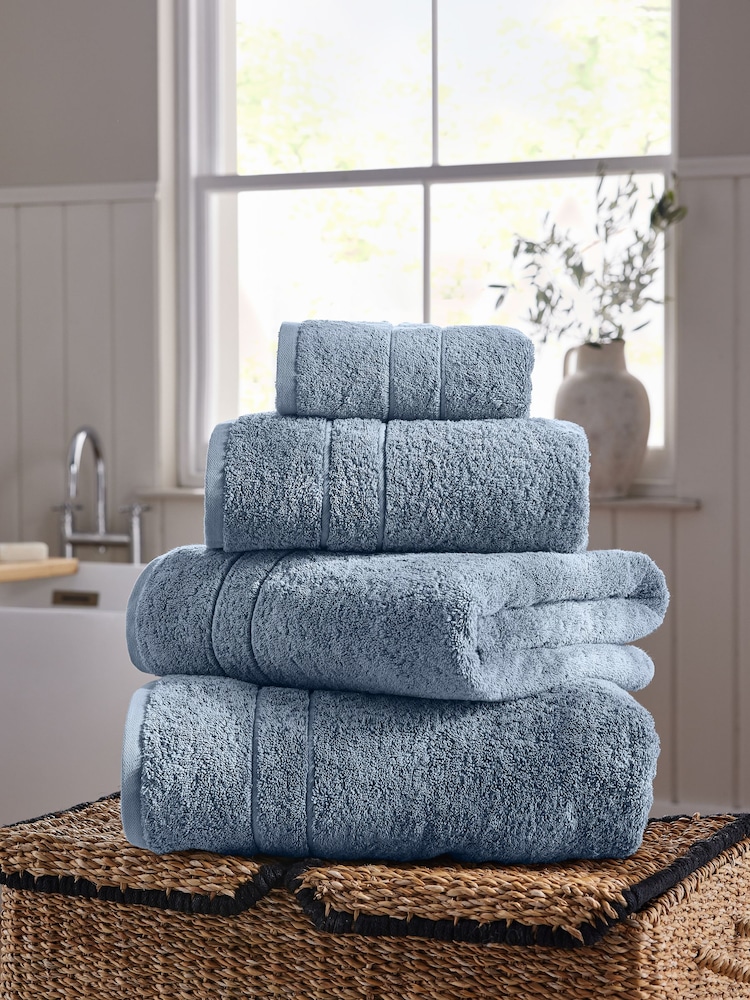 Blue Egyptian Cotton Luxe Heavy Weight Towel - Image 1 of 7