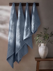 Blue Egyptian Cotton Luxe Heavy Weight Towel - Image 3 of 7
